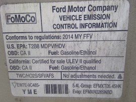 2014 FORD E250 CARGO VAN, WHITE, 5.4L, 2WD, AT.   F25201